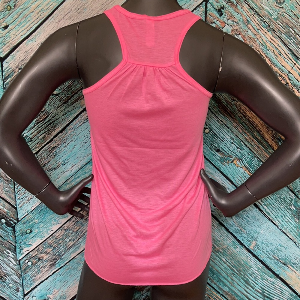 Pink Racerback Style Graphic Racing Tank XS NWOT - Picture 2 of 5